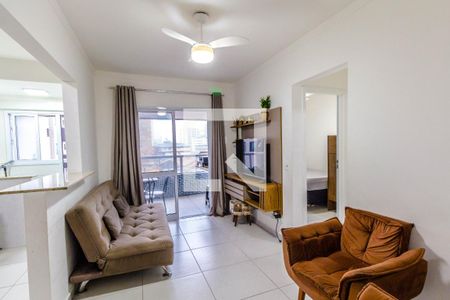 Sala de apartamento para alugar com 1 quarto, 58m² em Guilhermina, Praia Grande