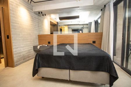 Quarto, cama de casal  de apartamento à venda com 1 quarto, 38m² em Moema, São Paulo