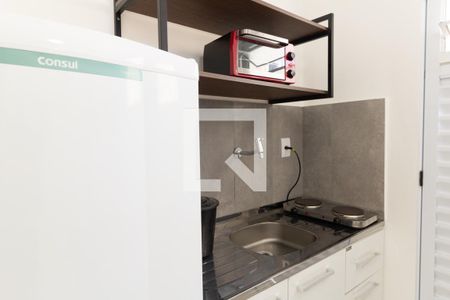 Studio - Cozinha de kitnet/studio para alugar com 1 quarto, 14m² em Barra Funda, São Paulo