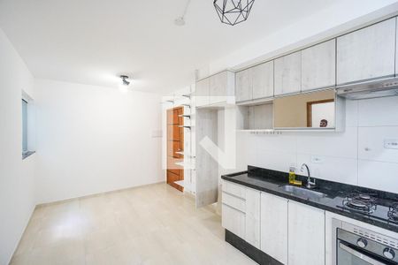 Sala e cozinha de apartamento para alugar com 2 quartos, 38m² em Chácara Seis de Outubro, São Paulo