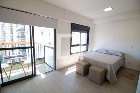 Sala / Quarto - Studio de apartamento para alugar com 1 quarto, 29m² em Brooklin Paulista, São Paulo