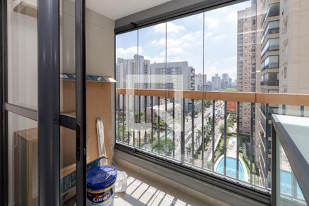 Varanda de kitnet/studio para alugar com 1 quarto, 29m² em Brooklin Paulista, São Paulo