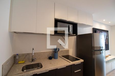 Cozinha de kitnet/studio para alugar com 1 quarto, 26m² em Campo Belo, São Paulo