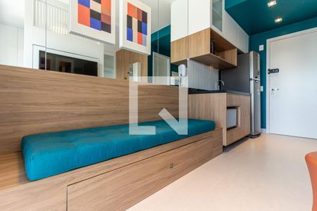 Studio - Detalhe Sofá e Armário de kitnet/studio para alugar com 1 quarto, 27m² em Vila Buarque, São Paulo