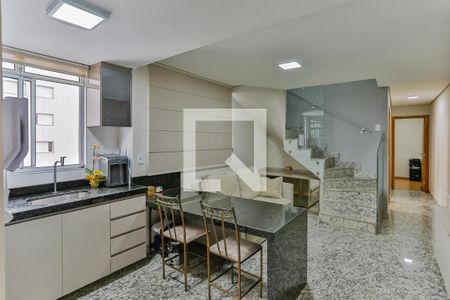 Sala/Cozinha de apartamento à venda com 2 quartos, 120m² em Lourdes, Belo Horizonte