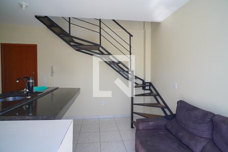 Sala - Cozinha de apartamento para alugar com 1 quarto, 55m² em Carvoeira, Florianópolis