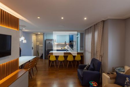 Sala de estar e jantar de apartamento à venda com 2 quartos, 81m² em Campininha, São Paulo