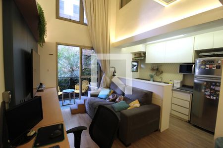 Sala de apartamento à venda com 1 quarto, 56m² em Moema, São Paulo