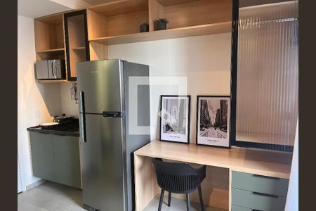 Cozinha e Sala integrada  de apartamento à venda com 1 quarto, 18m² em Perdizes, São Paulo