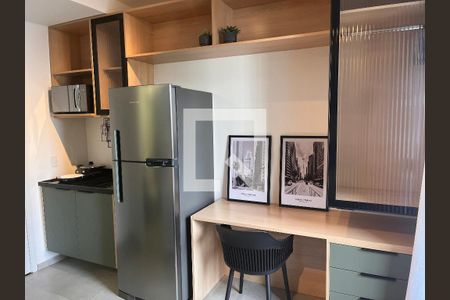 Cozinha e Sala integrada  de apartamento para alugar com 1 quarto, 18m² em Perdizes, São Paulo