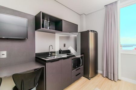 Cozinha de kitnet/studio para alugar com 1 quarto, 29m² em Centro Histórico, Porto Alegre