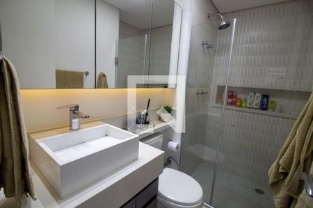 Banheiro da Suíte de apartamento para alugar com 1 quarto, 42m² em Santo Amaro, São Paulo