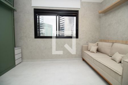 Sala, panorâmica  de apartamento para alugar com 1 quarto, 25m² em Vila Olímpia, São Paulo