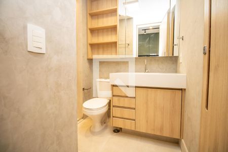 Banheiro, panorâmica  de apartamento para alugar com 1 quarto, 25m² em Vila Olímpia, São Paulo