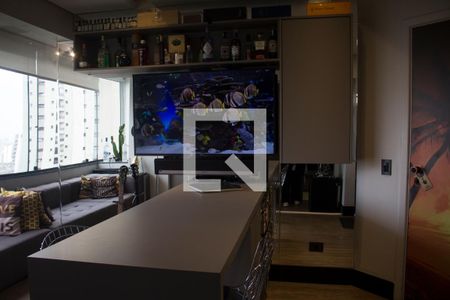 Sala/cozinha de kitnet/studio para alugar com 1 quarto, 40m² em Paraíso do Morumbi, São Paulo