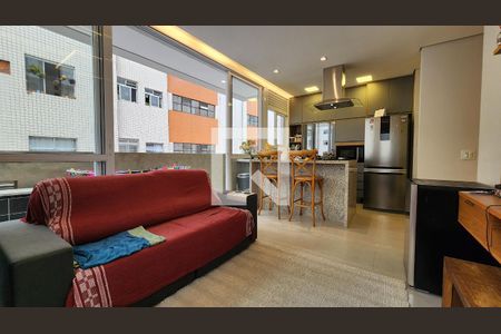 Sala de apartamento para alugar com 2 quartos, 62m² em Gonzaga, Santos