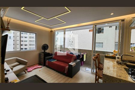 Sala de apartamento para alugar com 2 quartos, 62m² em Gonzaga, Santos