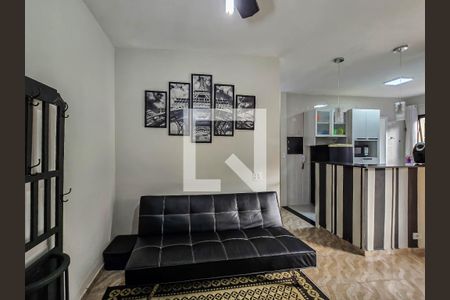 Sala de apartamento para alugar com 1 quarto, 55m² em Vila Julia, Guarujá