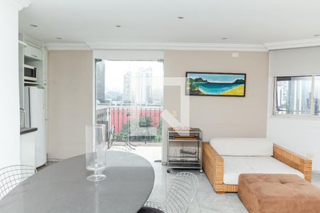 Sala/Cozinha de apartamento para alugar com 1 quarto, 86m² em Itaim Bibi, São Paulo