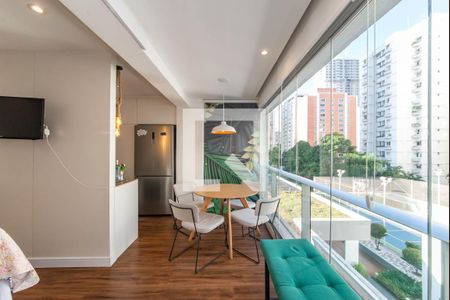 Sala - Varanda de apartamento para alugar com 1 quarto, 33m² em Brooklin Paulista, São Paulo