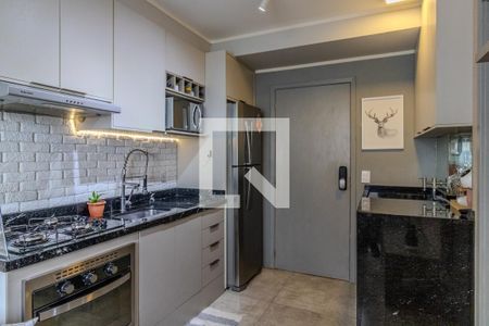 Cozinha de apartamento à venda com 1 quarto, 24m² em Paraíso do Morumbi, São Paulo