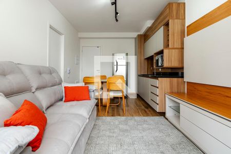 Sala/ Cozinha de apartamento para alugar com 1 quarto, 36m² em Jardim das Acácias, São Paulo