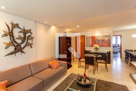 Sala de apartamento à venda com 4 quartos, 137m² em Lourdes, Belo Horizonte
