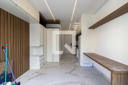 Sala e quarto de kitnet/studio para alugar com 1 quarto, 28m² em Indianópolis, São Paulo