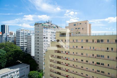Vista da Varanda da Sala/Quarto de kitnet/studio à venda com 1 quarto, 24m² em Consolação, São Paulo