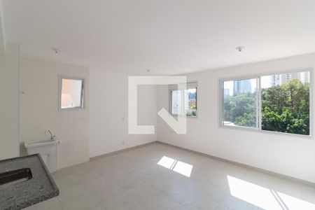 Sala, cozinha e Área de serviço conjugados de apartamento para alugar com 1 quarto, 34m² em Santo Amaro, São Paulo
