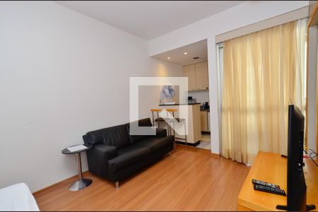 Sala de apartamento à venda com 1 quarto, 36m² em Lourdes, Belo Horizonte