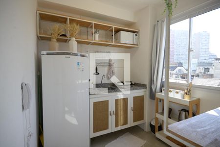 Cozinha de apartamento à venda com 1 quarto, 24m² em Sé, São Paulo