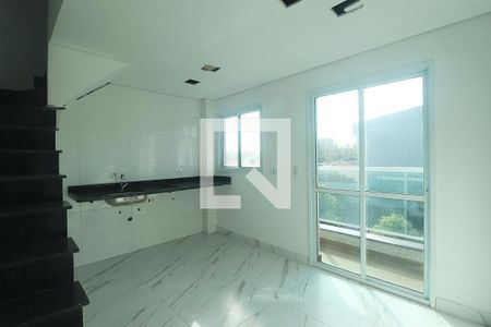 Sala/Cozinha de apartamento à venda com 2 quartos, 65m² em Jardim Utinga, Santo André