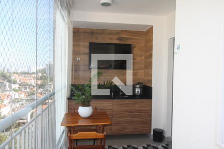 Varanda da sala  de apartamento à venda com 2 quartos, 60m² em Campininha, São Paulo