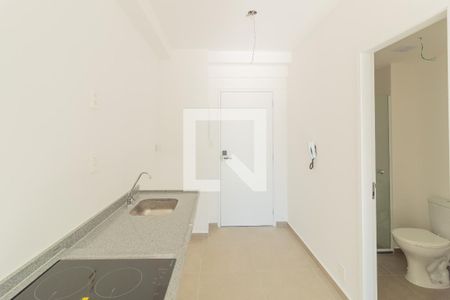 Sala e cozinha conjugados de apartamento à venda com 1 quarto, 27m² em Campo Belo, São Paulo