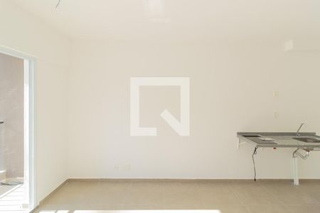 Sala e cozinha conjugados de apartamento para alugar com 1 quarto, 27m² em Campo Belo, São Paulo