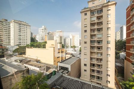 Sala/Cozinha - Vista de apartamento para alugar com 1 quarto, 32m² em Cerqueira César, São Paulo