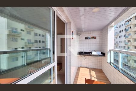 Sala / varanda gourmet de apartamento para alugar com 1 quarto, 53m² em Caiçara, Praia Grande