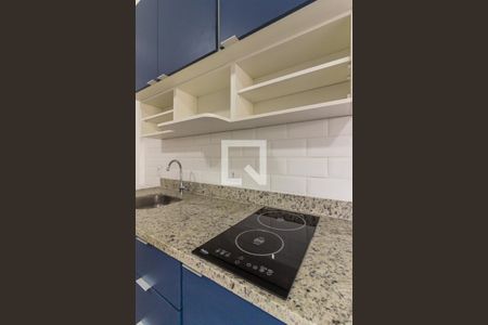 Studio - Cozinha - Cooktop de apartamento para alugar com 1 quarto, 43m² em Santa Efigênia, São Paulo