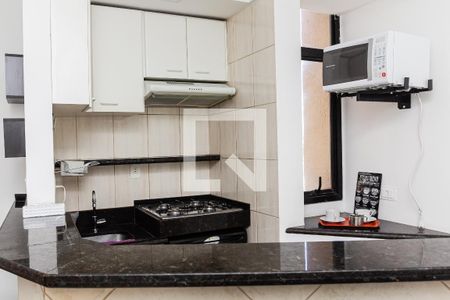 Cozinha de apartamento para alugar com 1 quarto, 32m² em Indianópolis, São Paulo