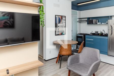 Sala/Cozinha de apartamento para alugar com 1 quarto, 49m² em Indianópolis, São Paulo