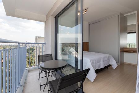 Varanda de kitnet/studio para alugar com 1 quarto, 28m² em Santo Amaro, São Paulo