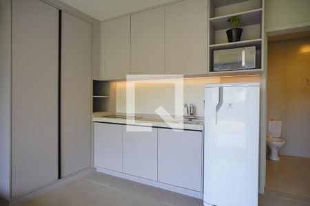 Cozinha  de kitnet/studio para alugar com 1 quarto, 25m² em Itacorubi, Florianópolis