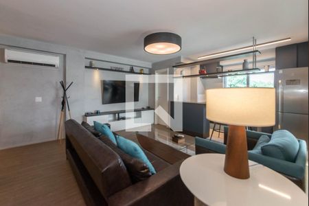 Sala de apartamento para alugar com 1 quarto, 67m² em Brooklin, São Paulo