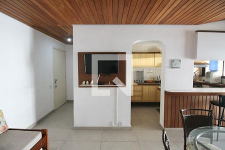 Sala de apartamento para alugar com 1 quarto, 63m² em Morro do Maluf, Guarujá