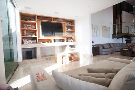 sala de casa de condomínio à venda com 4 quartos, 565m² em Alphaville Nova Lima, Nova Lima