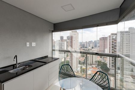 Varanda Sala de apartamento para alugar com 1 quarto, 50m² em Jardim das Acacias, São Paulo