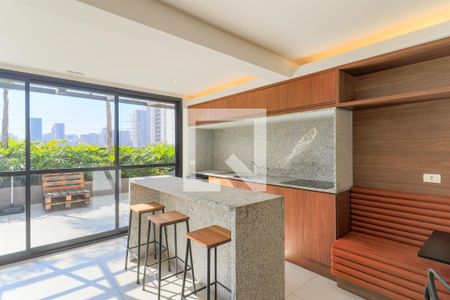 Studio para alugar com 26m², 1 quarto e sem vaga Studio para alugar com 26m², 1 quarto e sem vagaÁrea comum - Espaço Gourmet