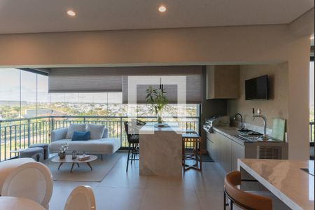 Sala e Espaço Gourmet de apartamento para alugar com 3 quartos, 130m² em Swiss Park, Campinas