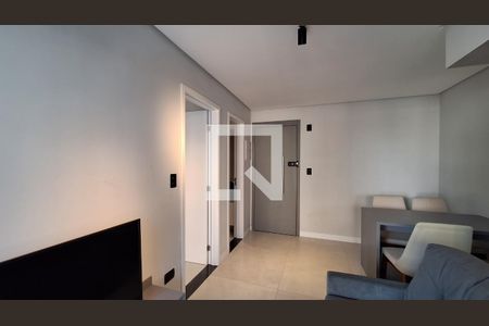 Sala  de apartamento para alugar com 1 quarto, 40m² em Caiçara, Praia Grande